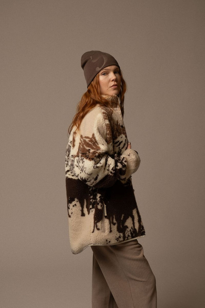 Unisex Printed Sherpa Fleece Jacket