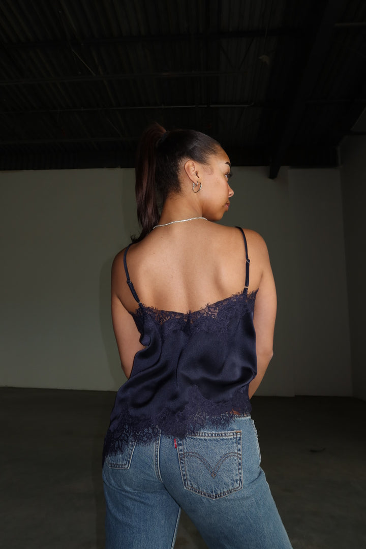 Satin Lace Asymmetrical Cami