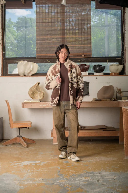 Unisex Printed Sherpa Fleece Jacket