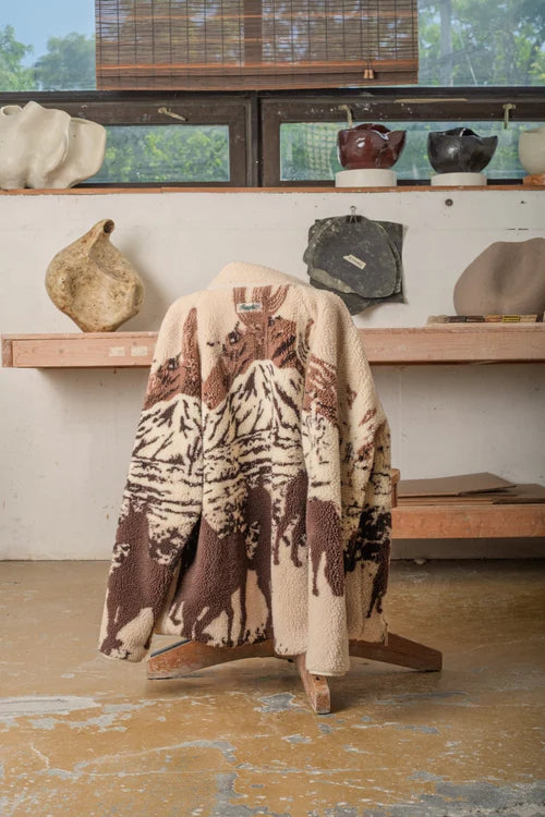 Unisex Printed Sherpa Fleece Jacket