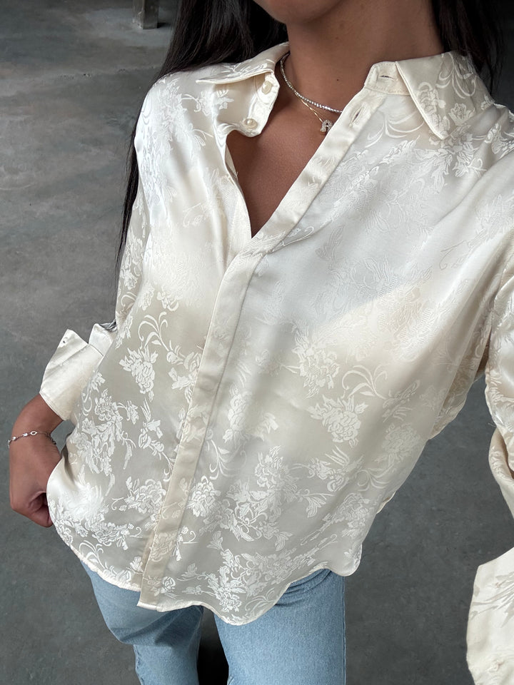 Helena Floral Jacquard Blouse