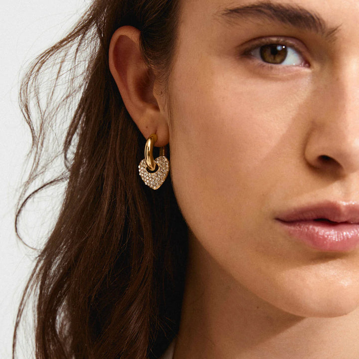 Dune Recycled Crystal Hearts Earrings