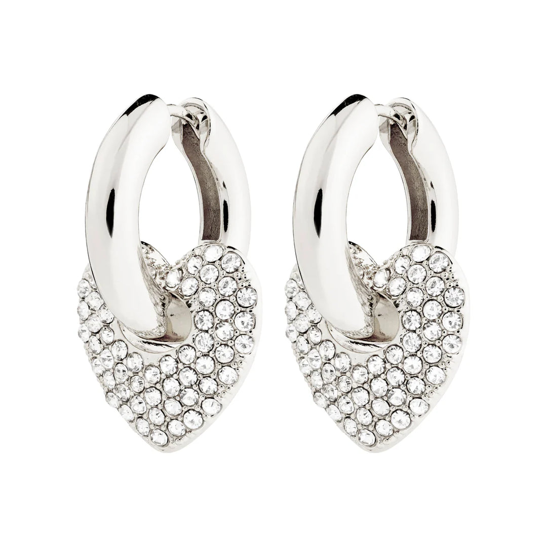 Dune Recycled Crystal Hearts Earrings