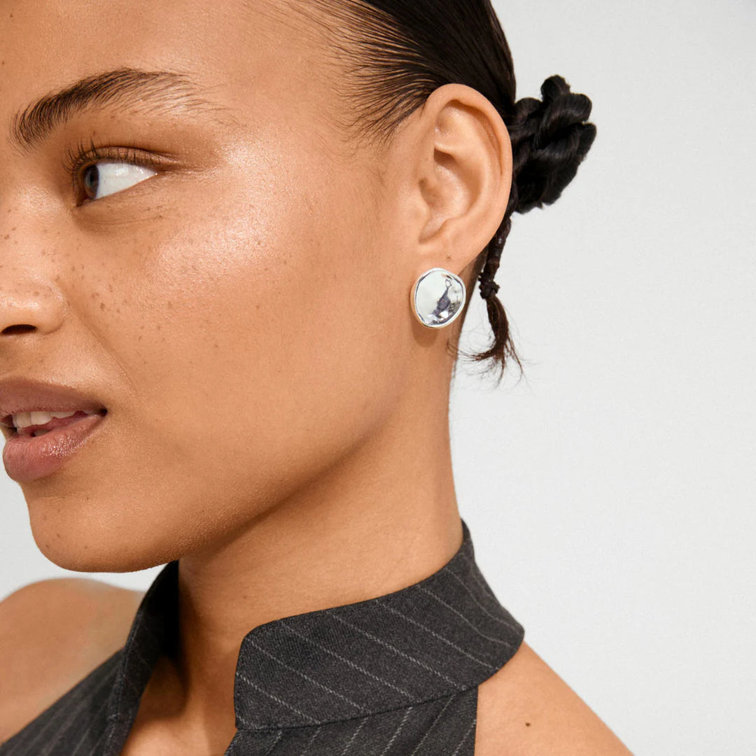 Sparkle Recycled Flat Stud Earrings