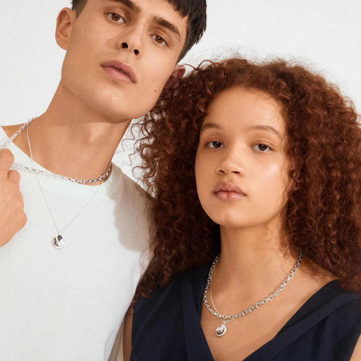 Sparkle Recycled Coin Pendant Necklace 2-in-1