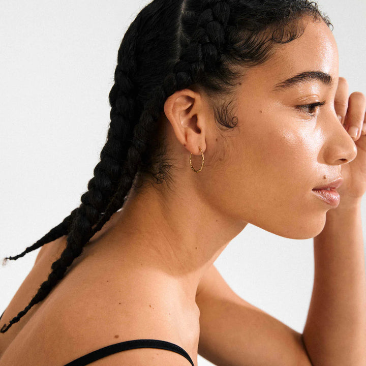 Between Recycled Delicate Hoop Earrings