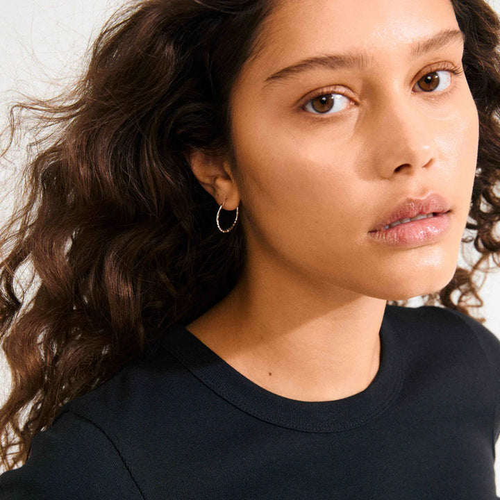 Between Recycled Delicate Hoop Earrings