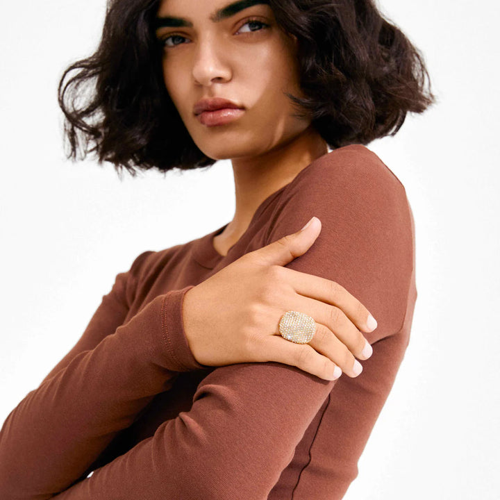 Ember Recycled Crystal Chunky Ring