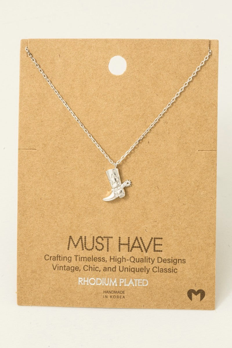 Cowboy Boots Pendant Necklace