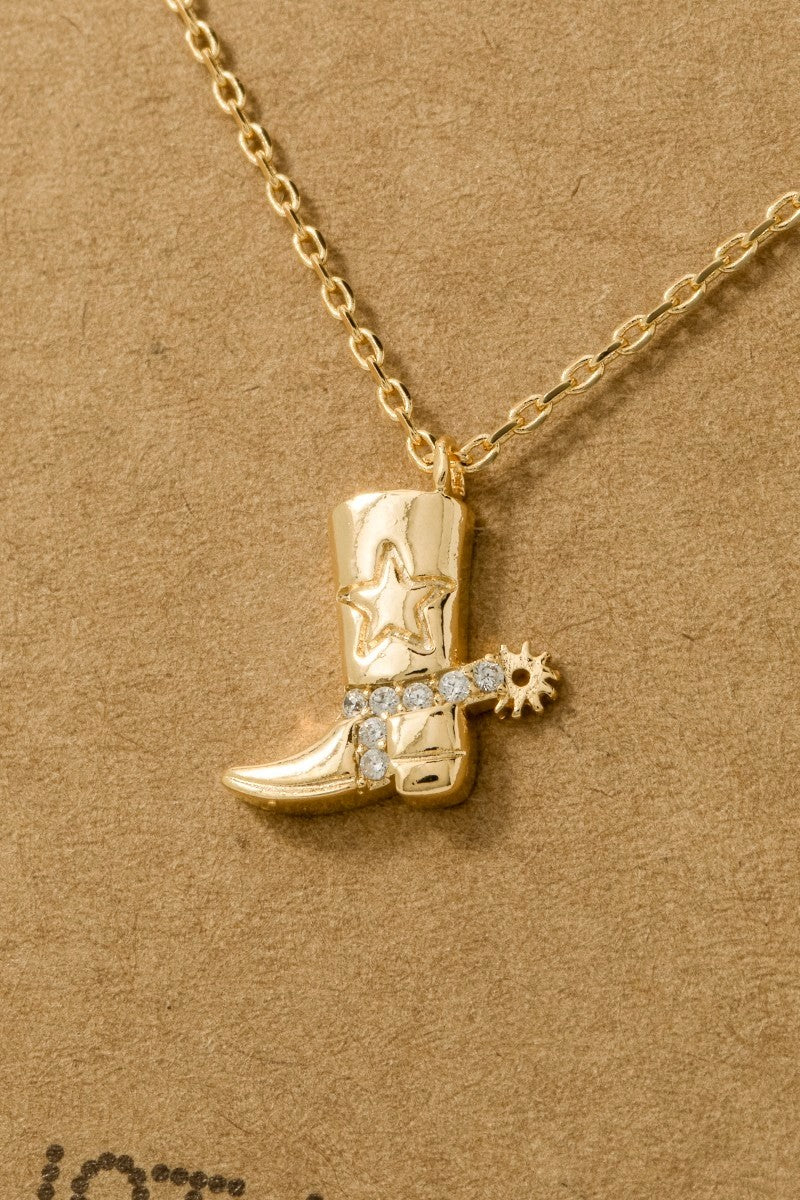 Cowboy Boots Pendant Necklace