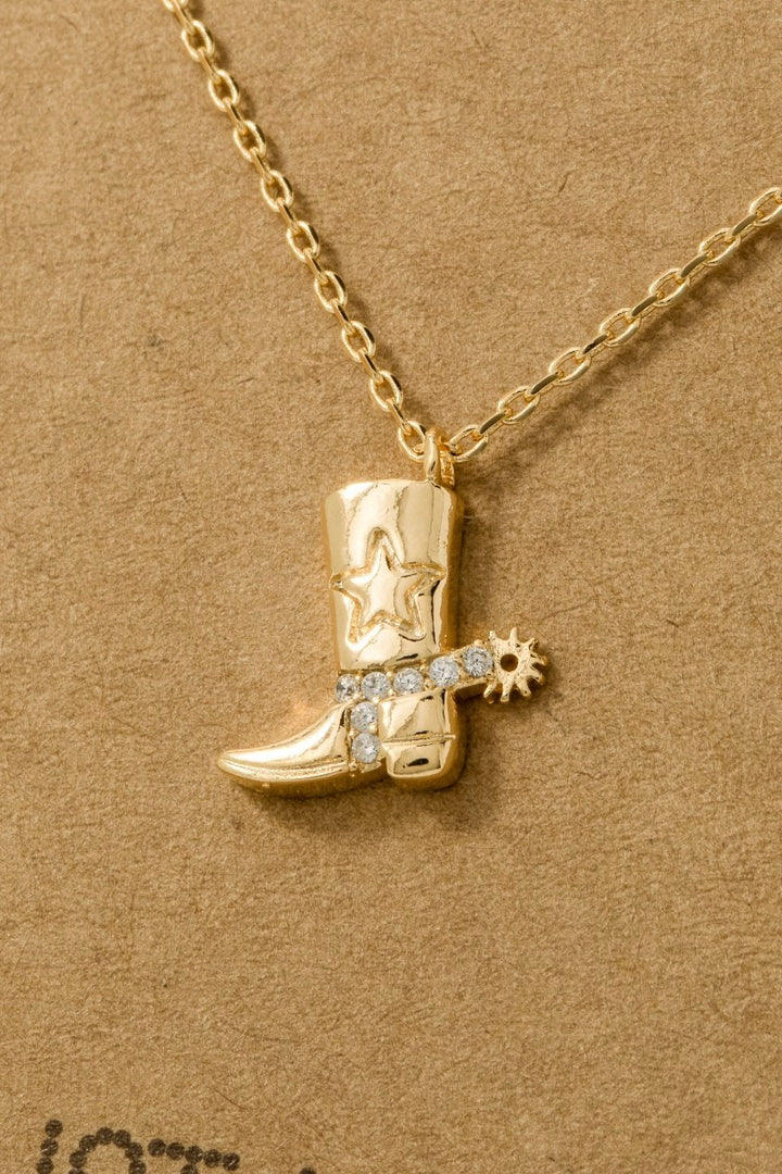 Cowboy Boots Pendant Necklace