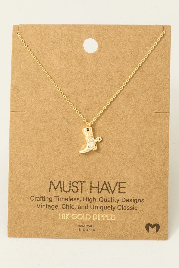 Cowboy Boots Pendant Necklace