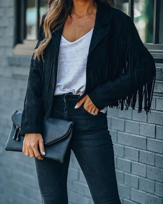 Suede Fringe Jacket