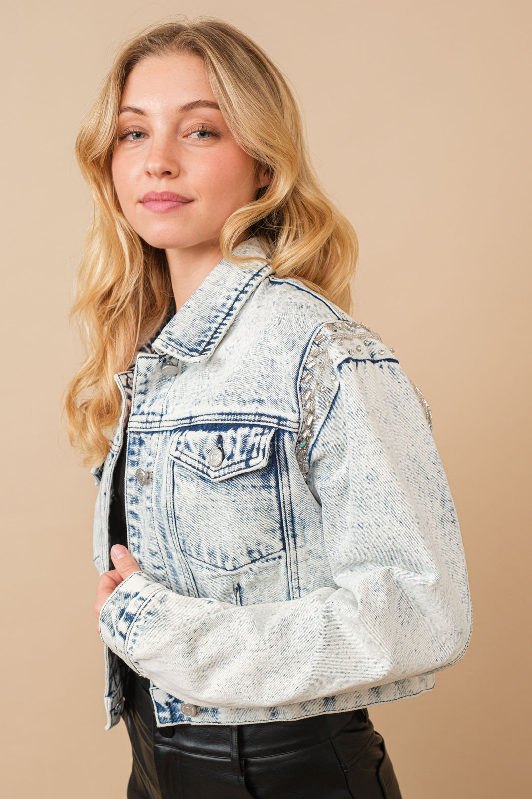 Taylor Rhinestone Embellished Denim Jacket