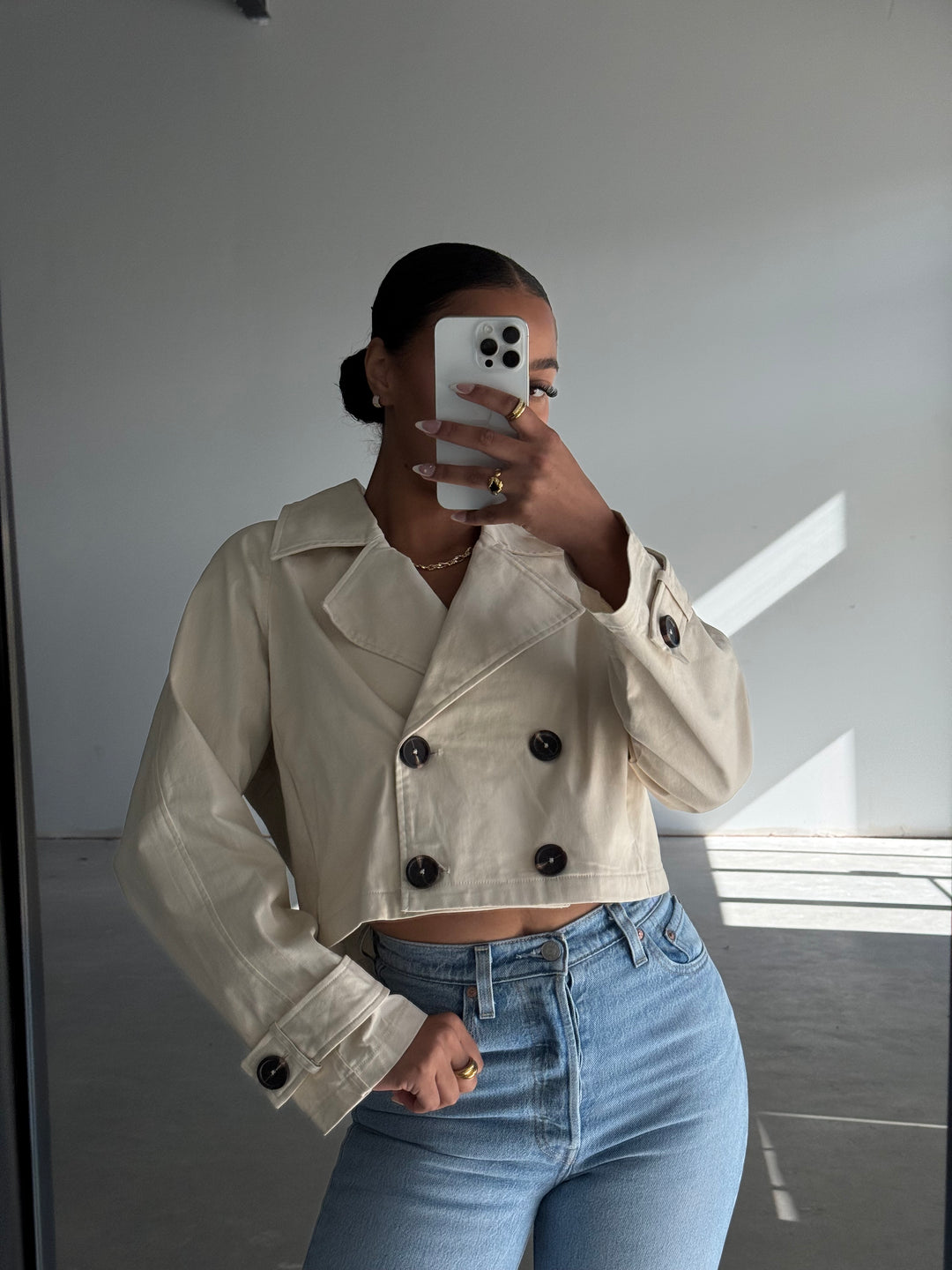 Eva Cropped Trench