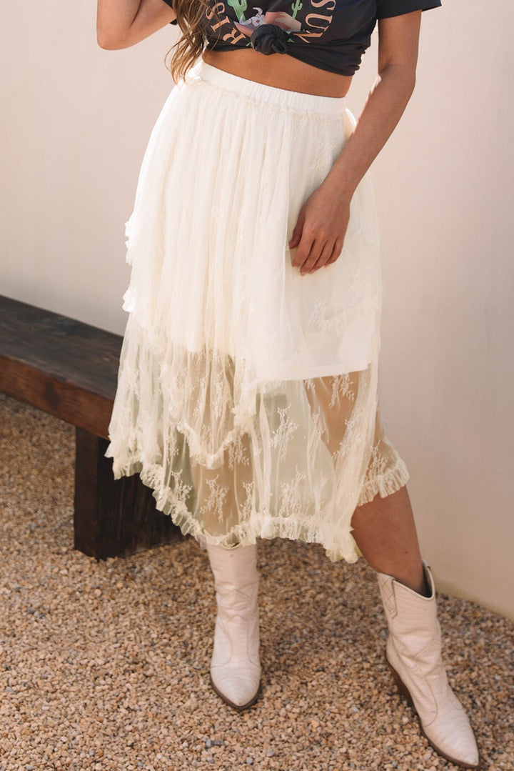Becks Lace Midi Skirt