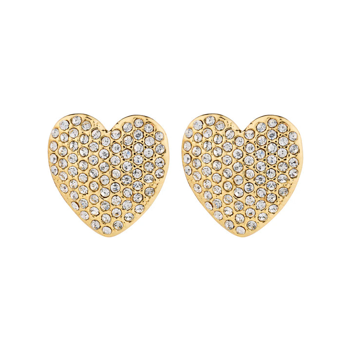 Dune Recycled Crystal Heart Stud Earrings