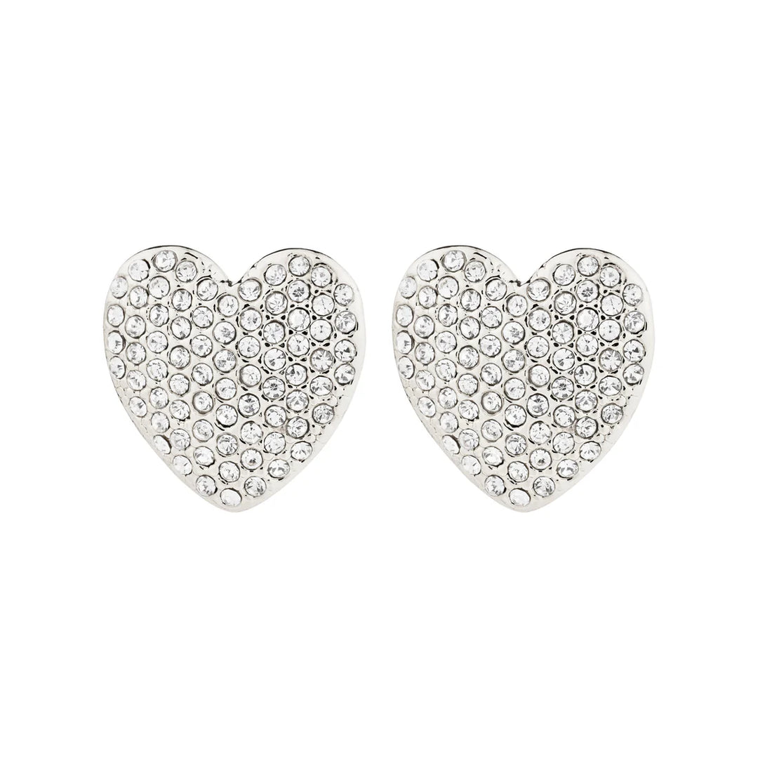 Dune Recycled Crystal Heart Stud Earrings
