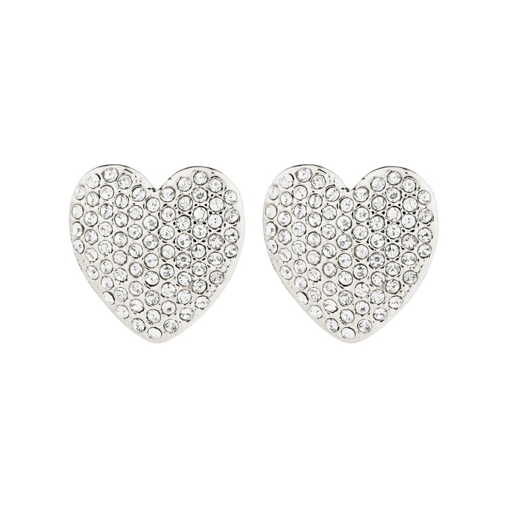 Dune Recycled Crystal Heart Stud Earrings