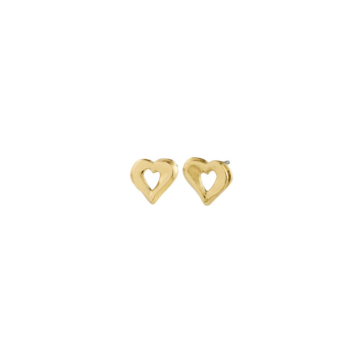 Iris Heart Stud Earrings