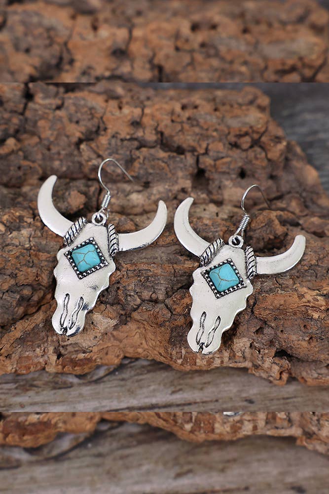 Turquoise Bull Earrings