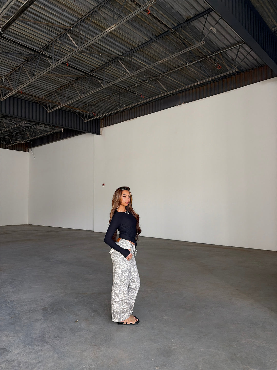 Shelly Leopard Wideleg Jean