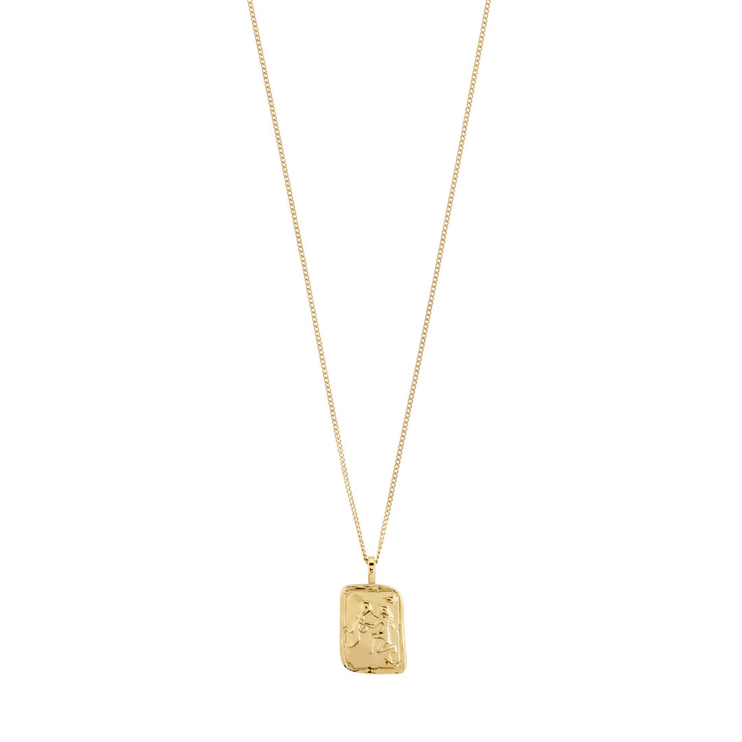 Horoscope Double Sided Square Coin Pendant