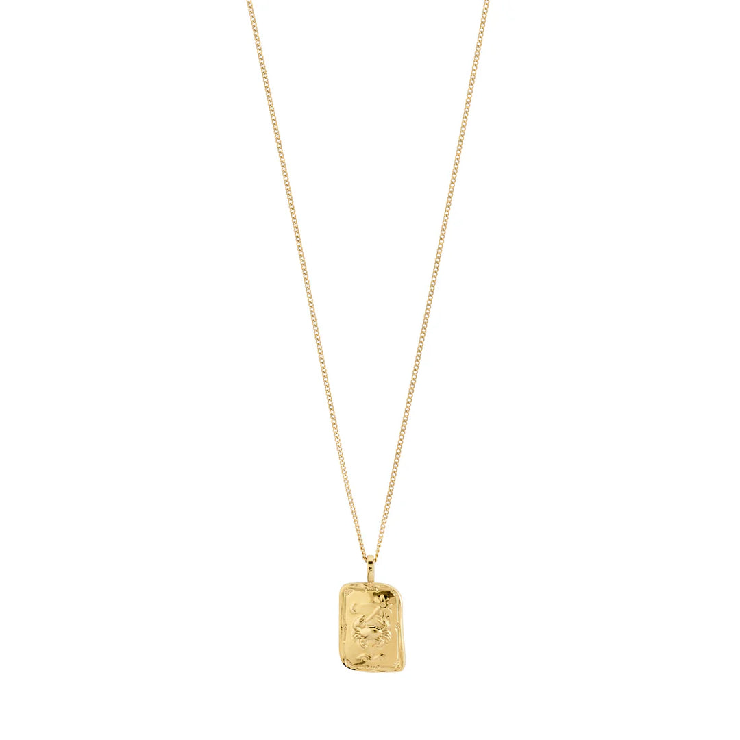 Horoscope Double Sided Square Coin Pendant