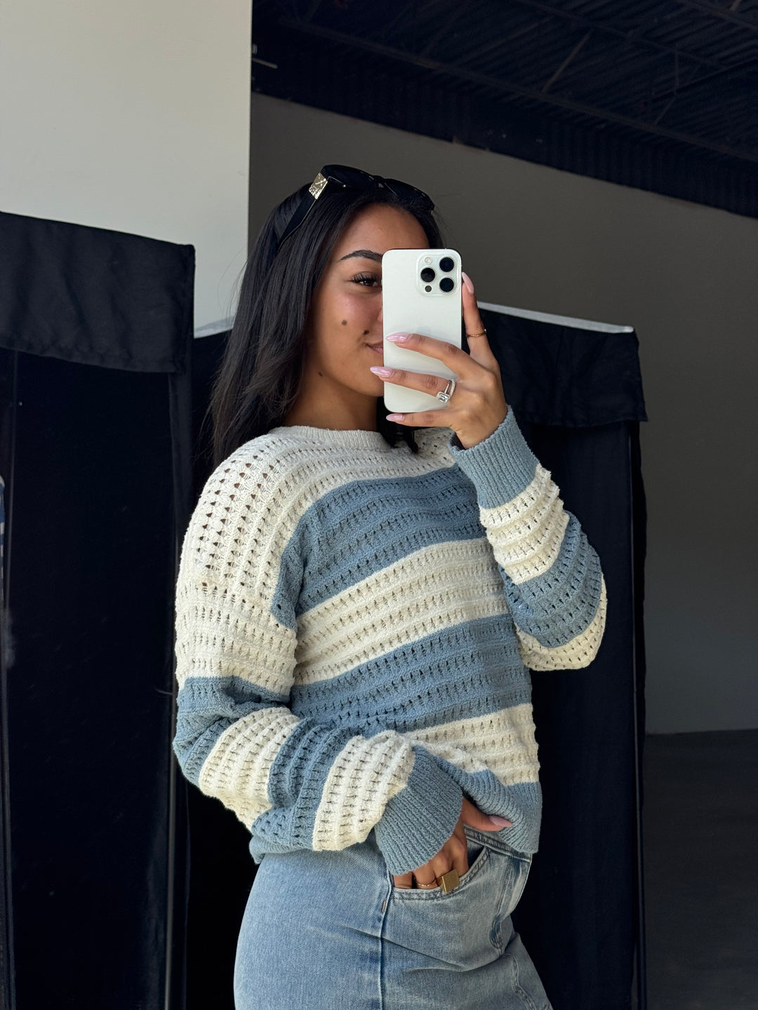 Bonaparte Stripe Crochet Sweater