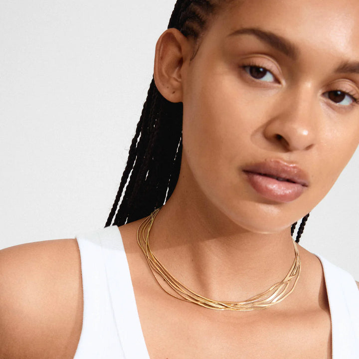 Kira Recycled Layered Chains Necklace