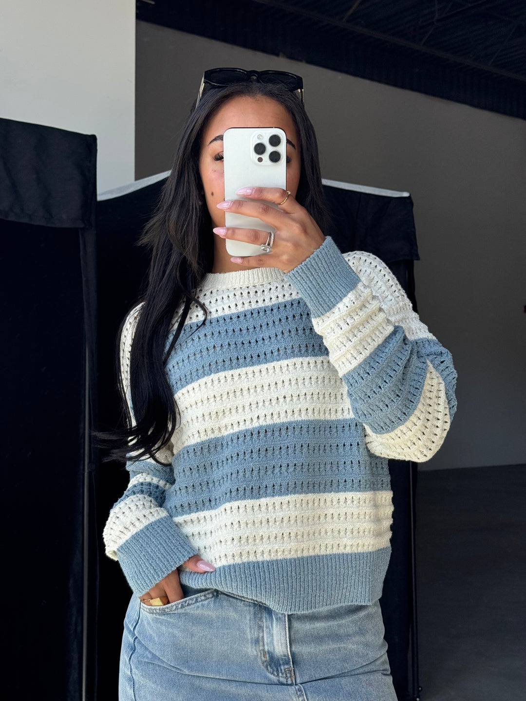 Bonaparte Stripe Crochet Sweater