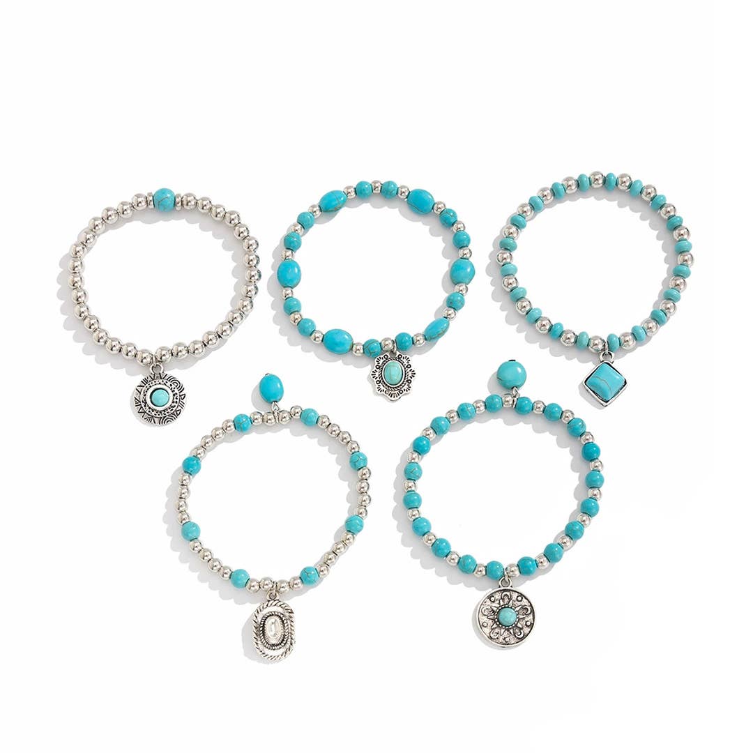 Turquoise Beaded Bracelet Set