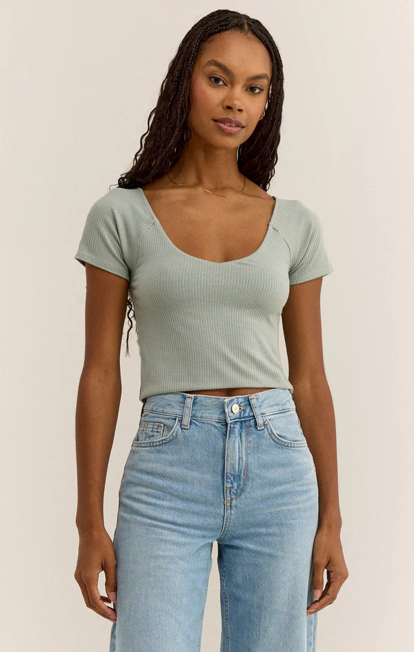 Kallen Ribbed Crop Tee