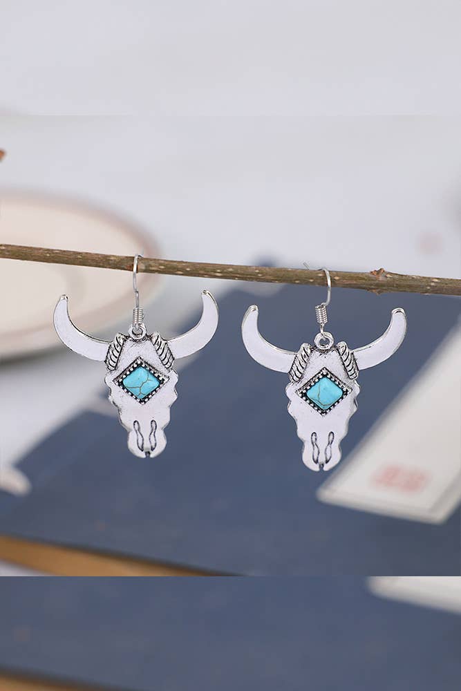 Turquoise Bull Earrings