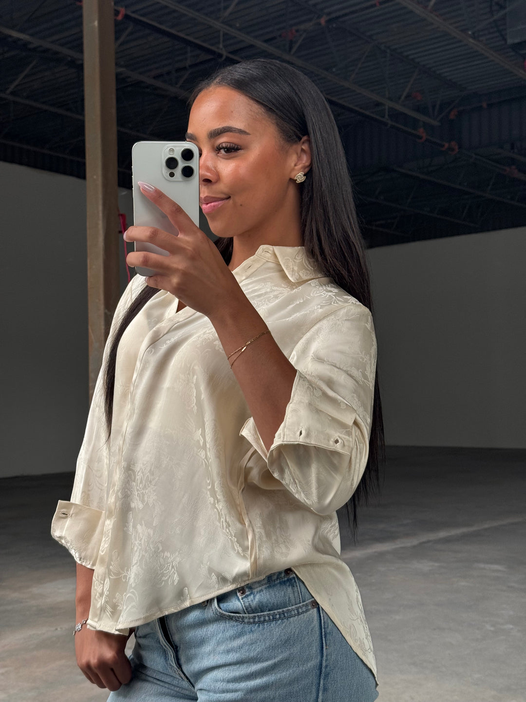 Helena Floral Jacquard Blouse