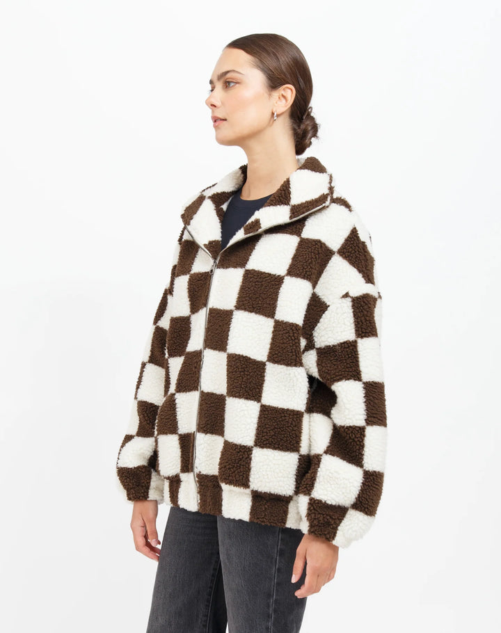 Checkerboard Sherpa Jacket