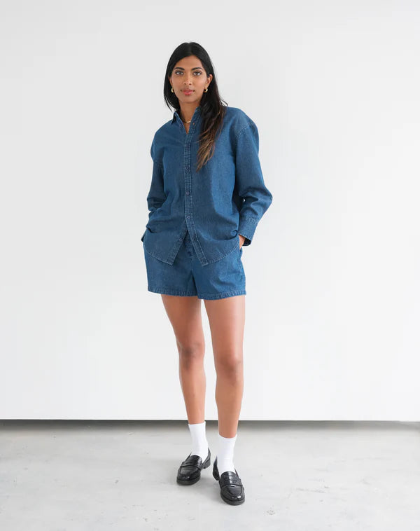 Dark Denim Button Up Shirt