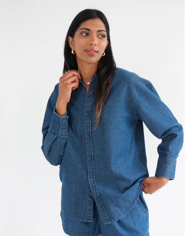 Dark Denim Button Up Shirt