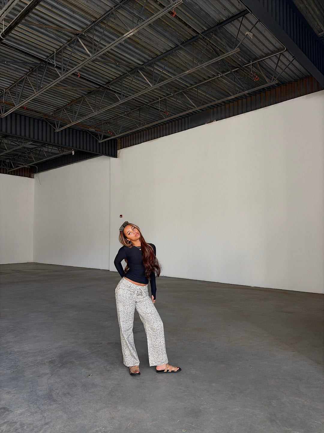 Shelly Leopard Wideleg Jean