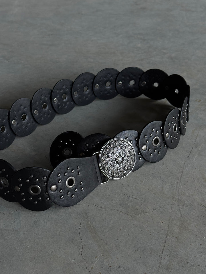 Western Studded Circle Disc Belt