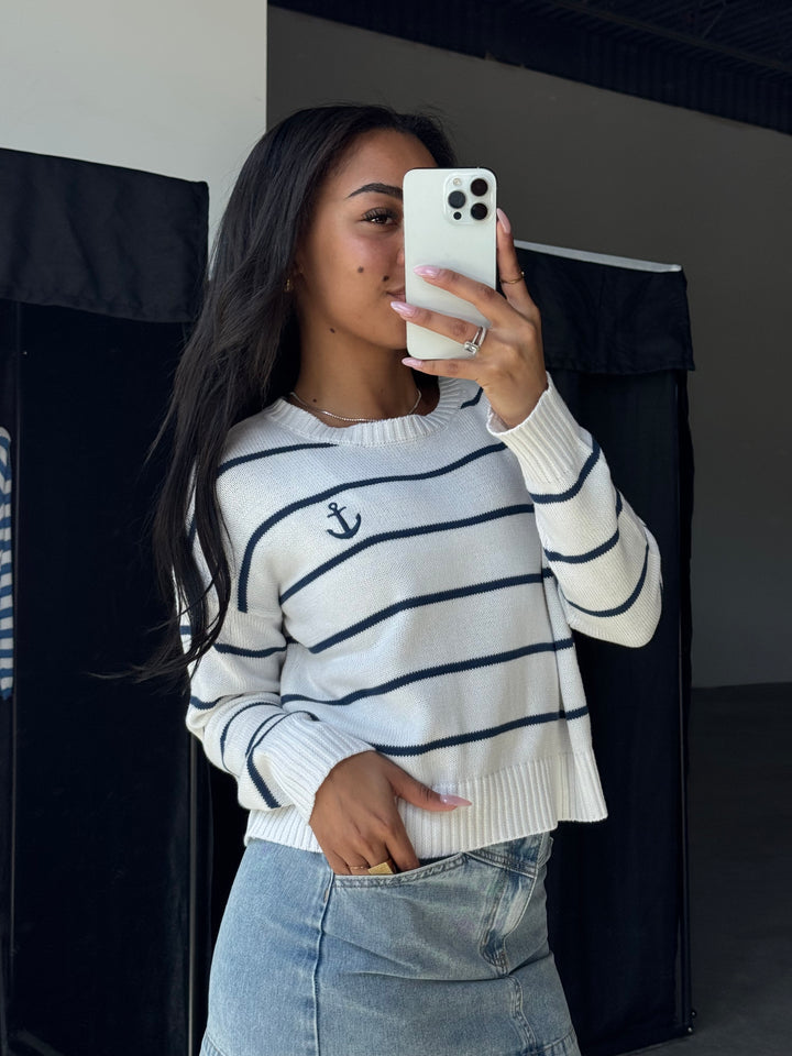Anchors Away Stripe Sweater