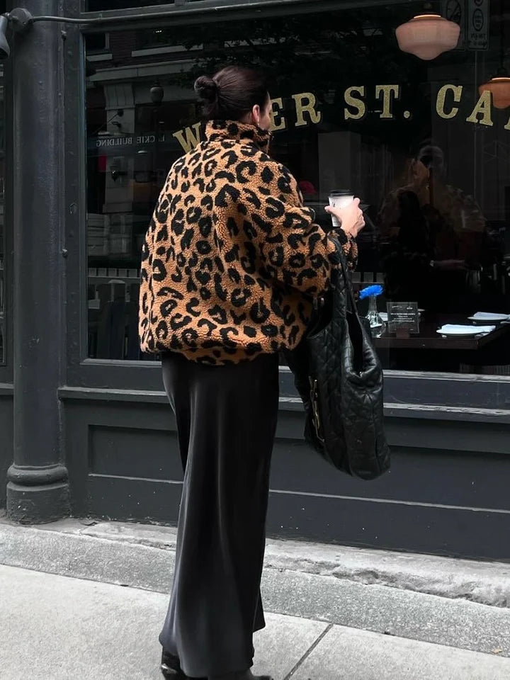 Leopard Sherpa Jacket