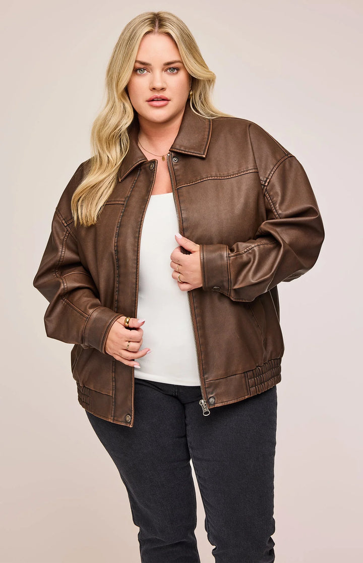 Danica Vegan Leather Bomber