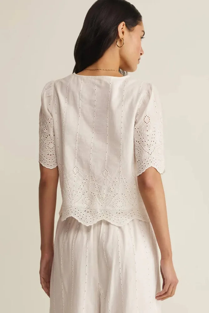 Oceanside Embroidered Top