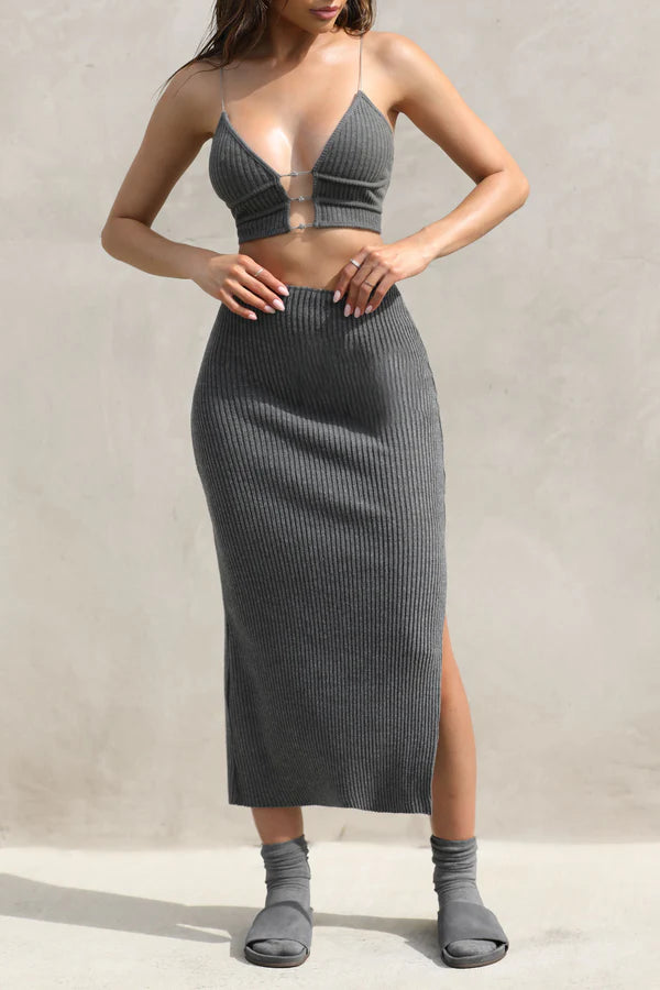 Side Slit Midi Skirt