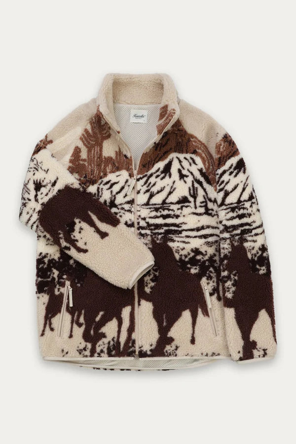 Unisex Printed Sherpa Fleece Jacket