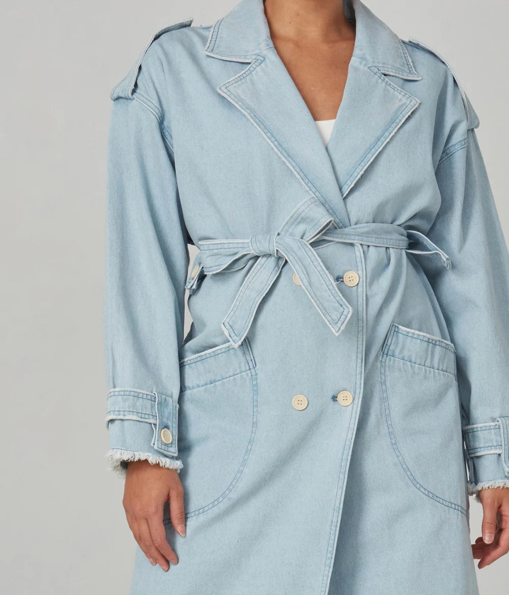 Avery Denim Trenchcoat