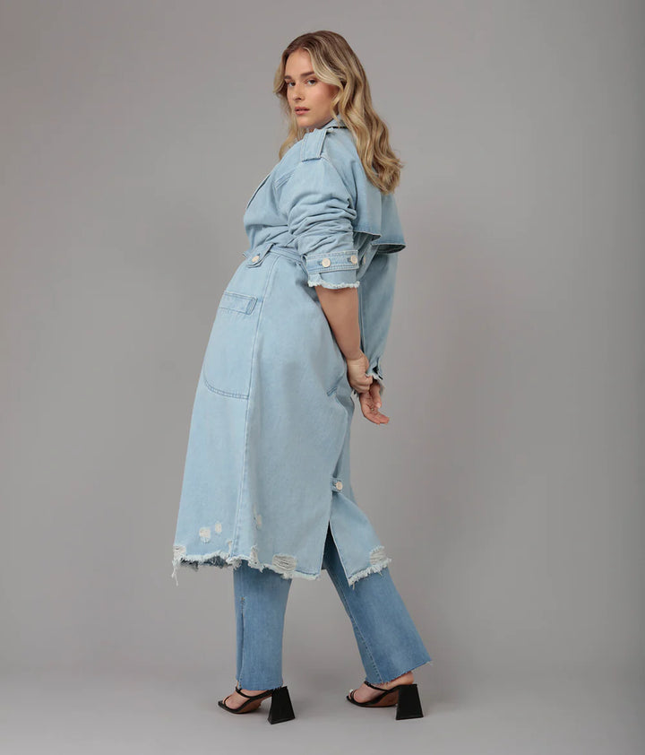 Avery Denim Trenchcoat