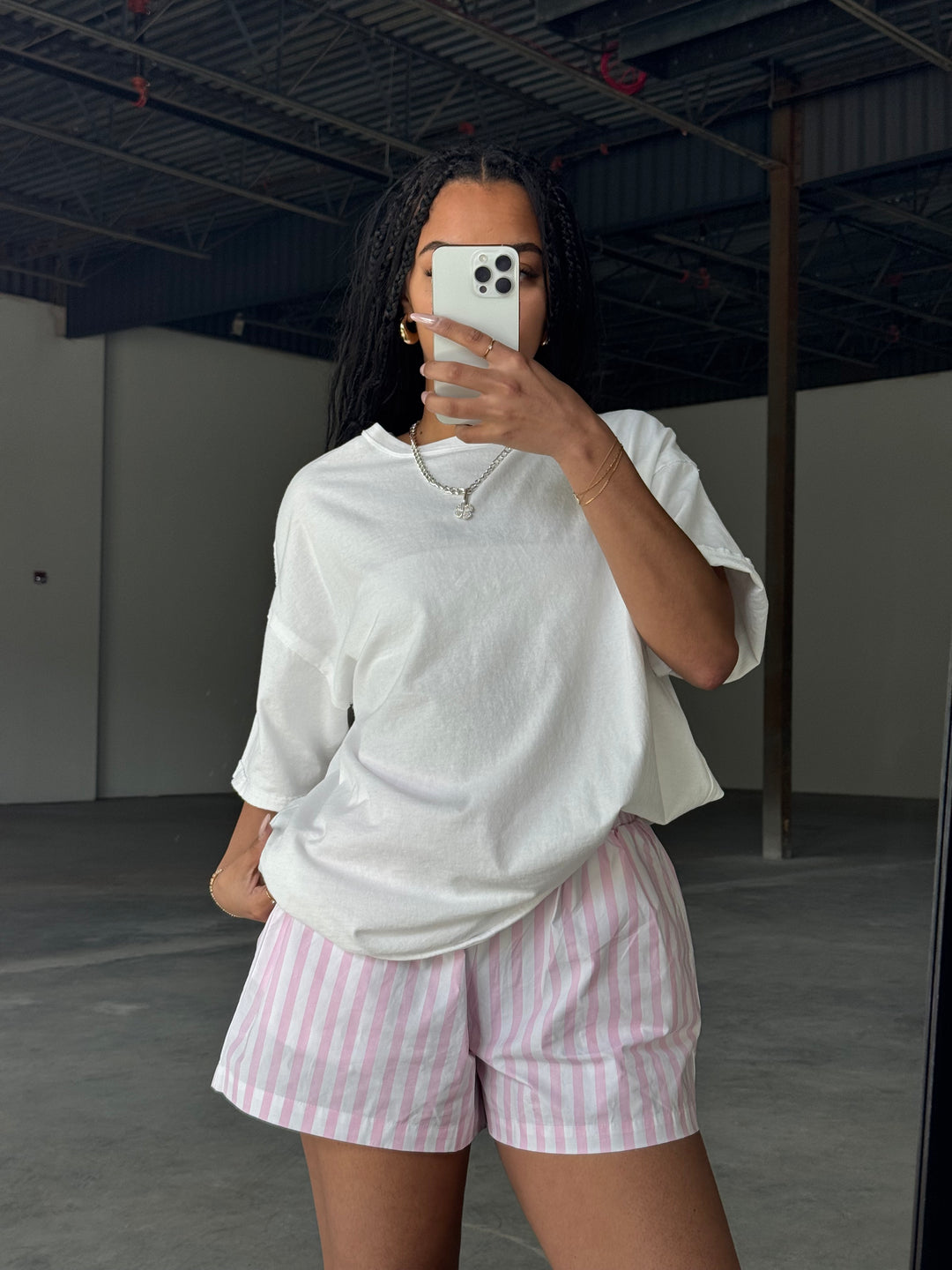 Poplin Striped Shorts