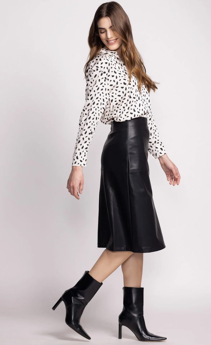 Peyton Leather Midi Skirt